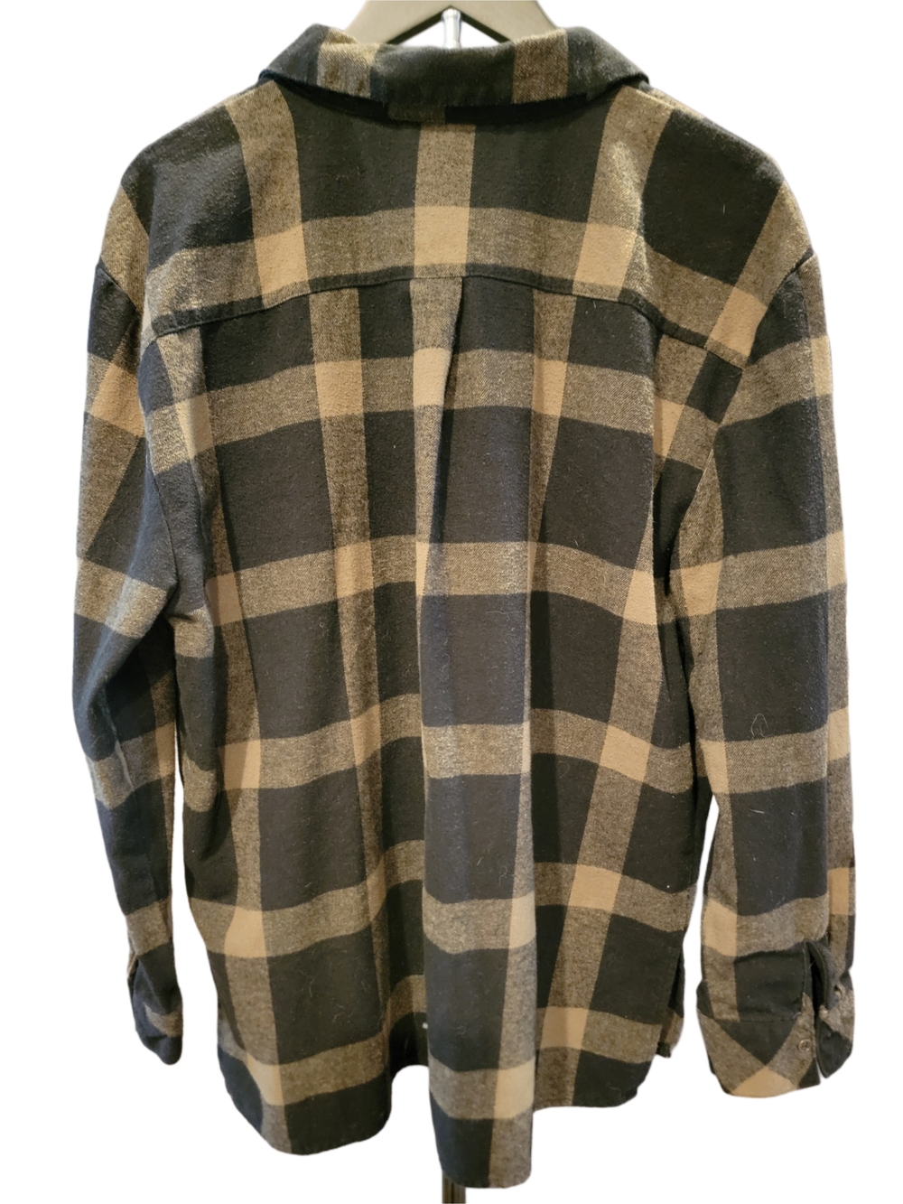 Relaxed Black and Tan Plaid Button-Down Shirt - Hester & Orchard - XL - Picture 6 of 9